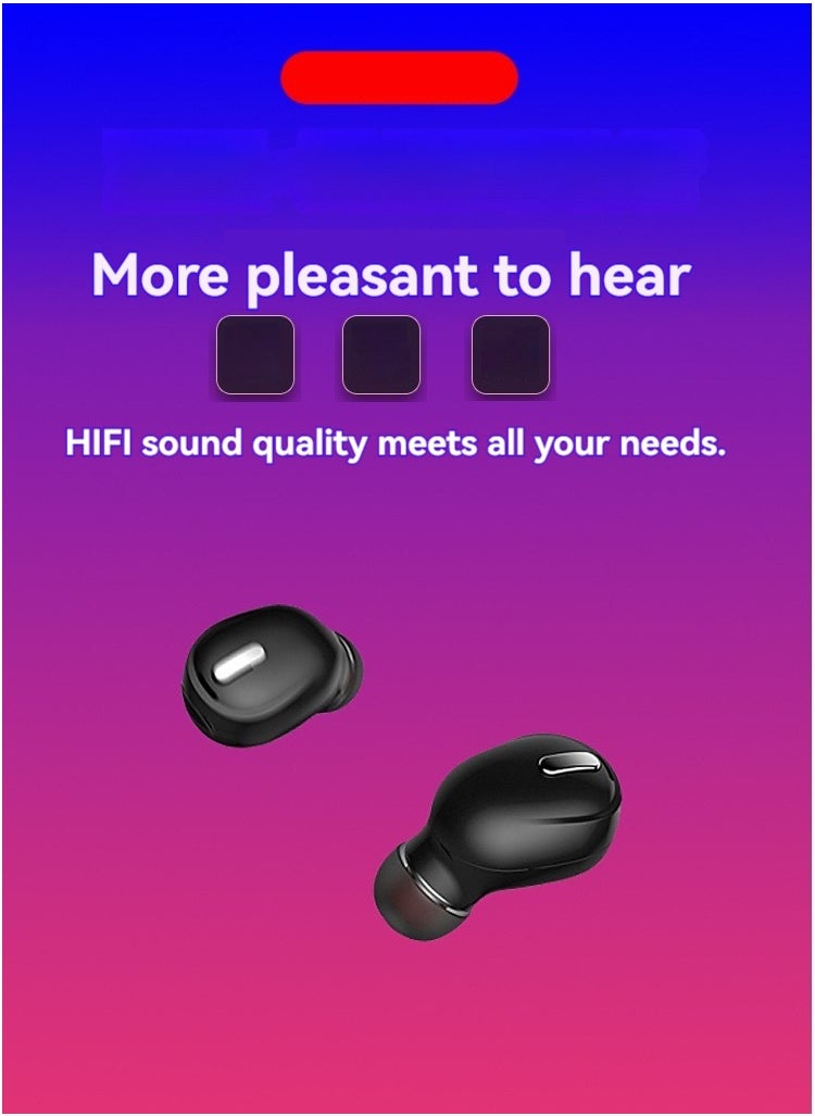 Mini In-Ear Single Ear Bluetooth Headset Stereo Wireless Bluetooth Headset (Black)