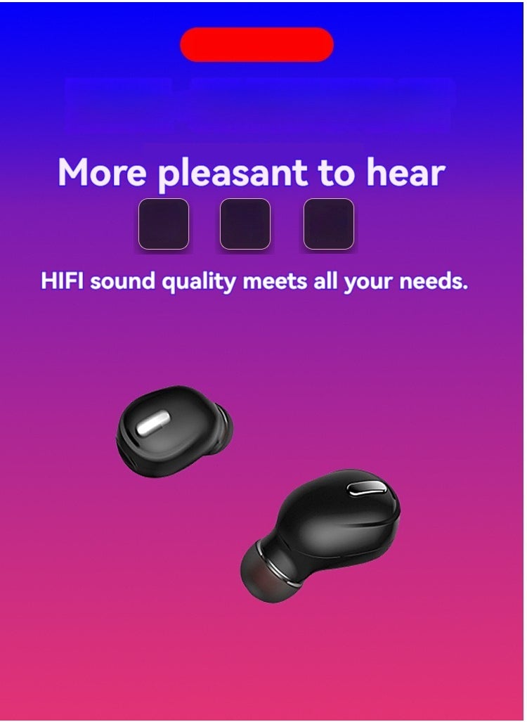 Mini In-Ear Single Ear Bluetooth Headset Stereo Wireless Bluetooth Headset (Black)