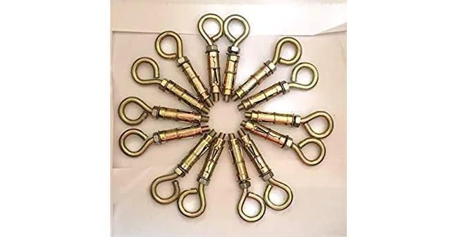 TheMujtaba Hook Anchor Round Close Brass Hook Fasteners, Brass Best Hook (Color - Golden) (6mm),(Pack of 12) - Image 1
