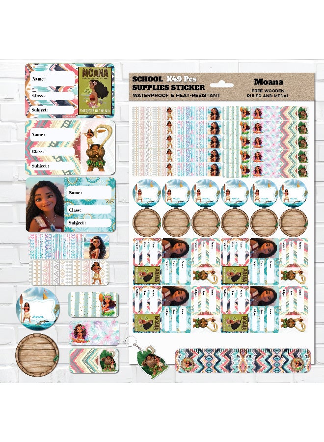 Sticker Set For Kids School Supplies –  49 Pieces Of Their Favorite Cartoon Stickers, Waterproof, For Writing The Child's Name On School Items, Perfect For Labeling Supplies, Notebooks, Pens, Bottles, Boxes, And More – The Perfect Solution To Keep Your Child's Belongings From Getting Lost At School – Washable, Removable, And Leaves No Residue.  - Image 1