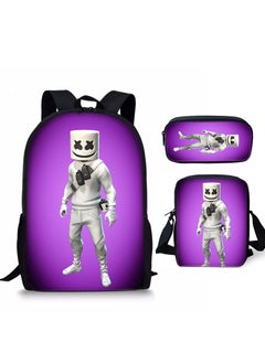 Marshmello Three-piece Backpack And Shoulder Bag Set