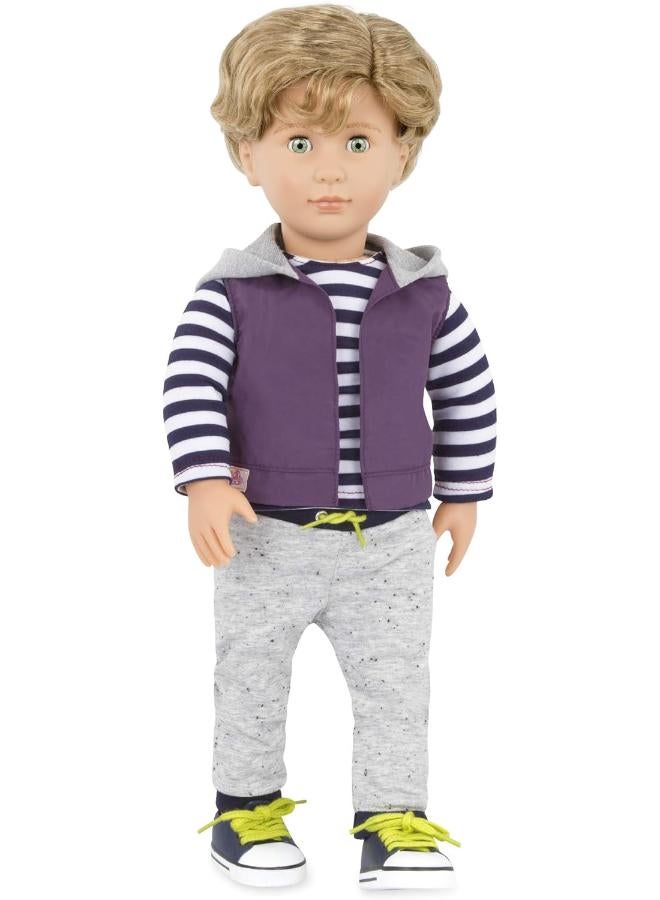 Our Generation - Rafael - 18-Inch Boy Doll - Light-Brown Hair & Green Eyes - Hooded Vest Outfit - Pretend Play - Toy for Kids 3 Years + - Image 1