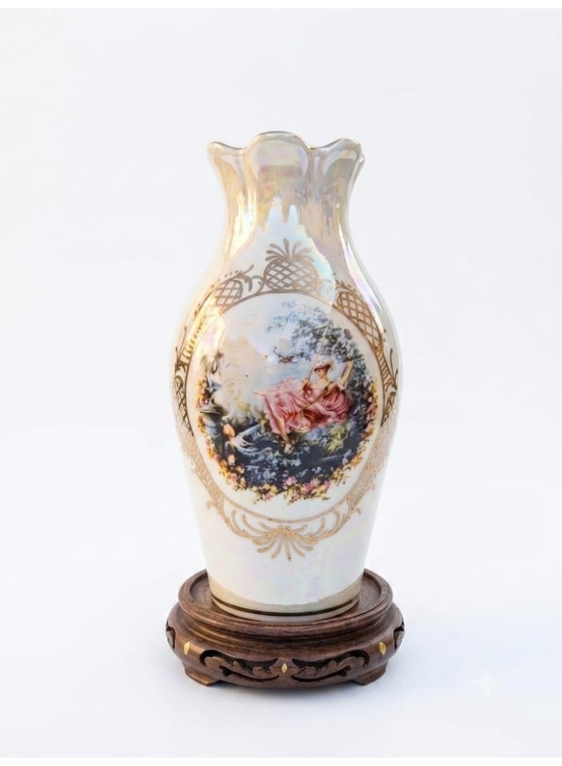 Classic Vintage French Romantic Porcelain Vase 30cm - Image 2