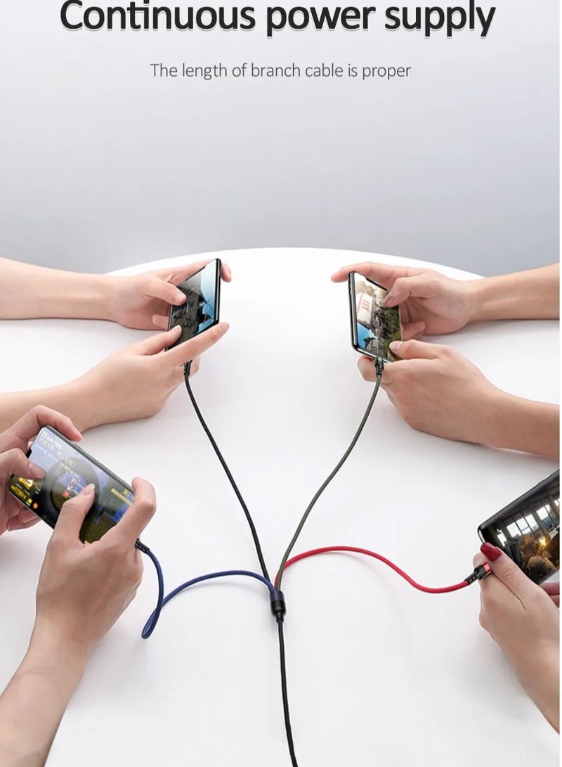 Usams 2Pack 4-in-1 USB Multi Charging Cable Nylon Braided 1.2-meter USB Connector for iPhone /Type C/Micro - Image 3