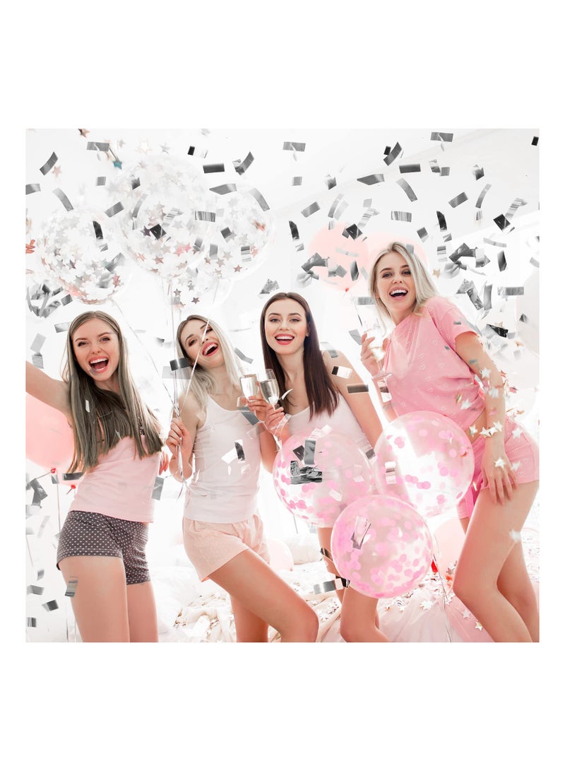 SYOSI Confetti Bag, 250 Grams Silver Metallic Confetti, Large Confetti, Glitter Table Baby Shower Confetti, Wedding Party Table Scatter Foil Confetti, for Birthday Party Decoration, Fiesta Confett - Image 4