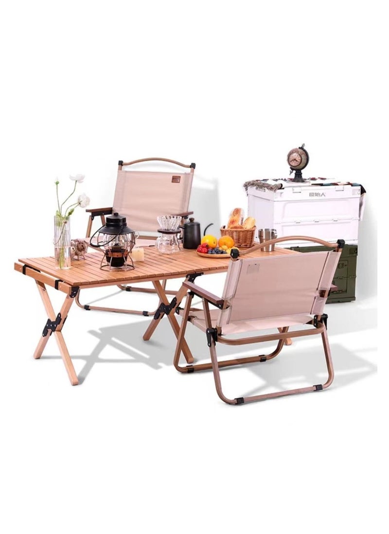 Bonita - Folding Camping Chair Light Weight Compact Beach Chair Wood Armset Metal Frame Travel Chair And Portable Outdoor Easy To Fold And Carry Picnic Chair - Image 1