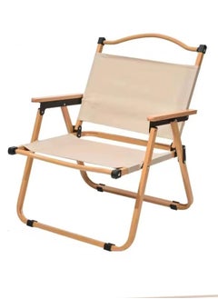 Folding Camping Chair Light Weight Compact Beach Chair Wood Armset Metal Frame Travel Chair And Portable Outdoor Easy To Fold And Carry Picnic Chair