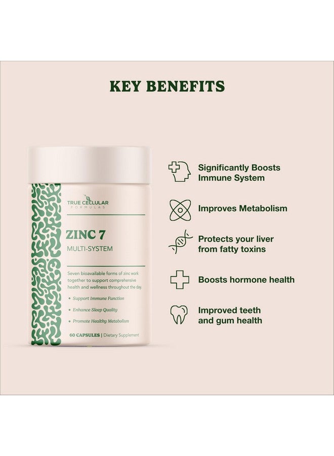 Zinc7 Daily Immune Support (50mg): Triple Action Zinc Complex for Deep Sleep, Mental Clarity & Strong Immunity | Natural Energy, Hormone & Metabolism Support | 60 Vegan Capsules - Image 4