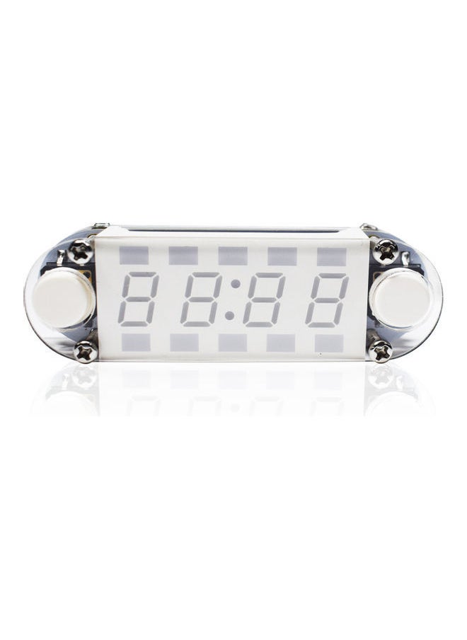 NIBEMINENT - 4-Digit Digital Clock DIY Kit LED Mixed Color Nixie Tube Table Desk USB-Powered with Countdown Timer Stopwatch Alarm Light for STEM Students Beginner White - Image 1