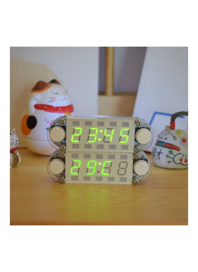 NIBEMINENT - 4-Digit Digital Clock DIY Kit LED Mixed Color Nixie Tube Table Desk USB-Powered with Countdown Timer Stopwatch Alarm Light for STEM Students Beginner White - Image 1