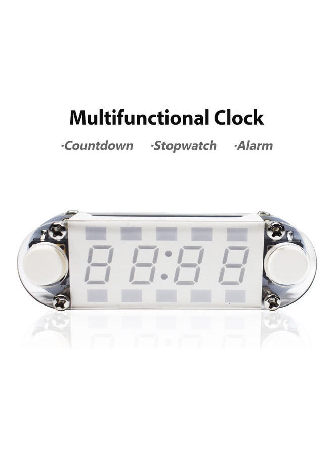 NIBEMINENT - 4-Digit Digital Clock DIY Kit LED Mixed Color Nixie Tube Table Desk USB-Powered with Countdown Timer Stopwatch Alarm Light for STEM Students Beginner White - Image 1