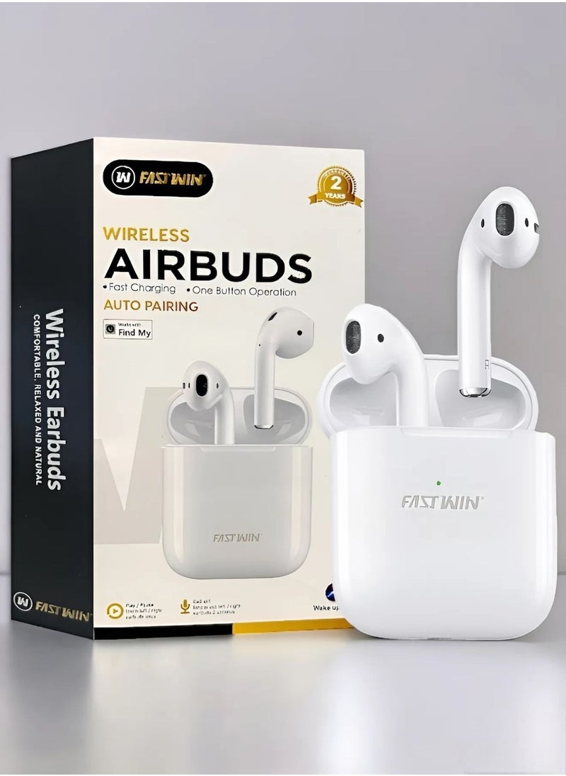 FASTWIN - Original Bluetooth headset from Fastwin, second generation, a wireless Bluetooth headset that supports wireless charging, features clear sound and noise isolation, works on all mobile phones such as i - Image 1