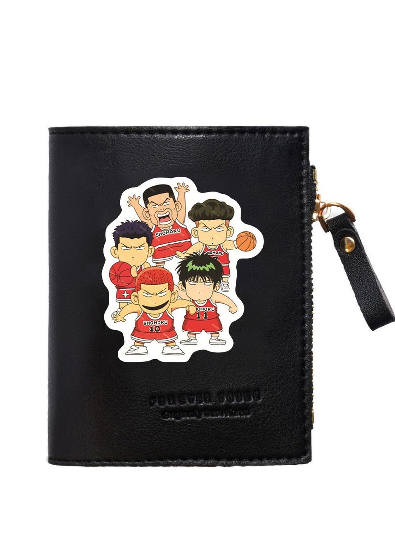KUYING Slam Dunk, Student Card Bag, Leather Wallet 
