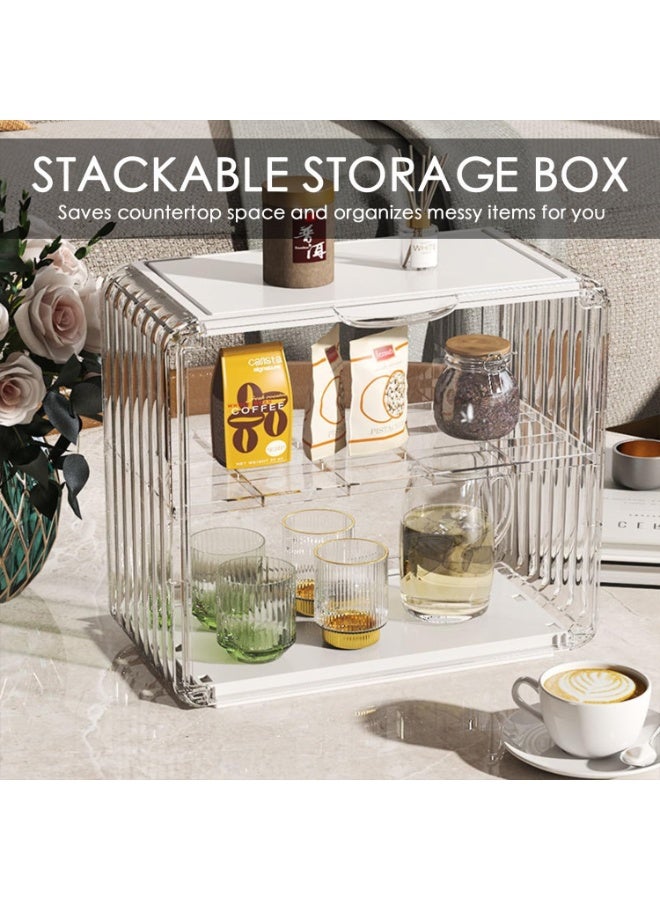 Makeup organizer, transparent perfume cabinet, can store cosmetics, skin care products, lipstick, perfume or decorations，Suitable for Dressing Tables, Bathrooms and Office Desks. (Transparent White) - Image 4