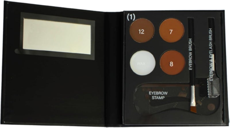 Pretty Woman Eyebrow 3 Colors Powder,Eyebrow Wax,Stencil,2 Bruches-Shade Number 1