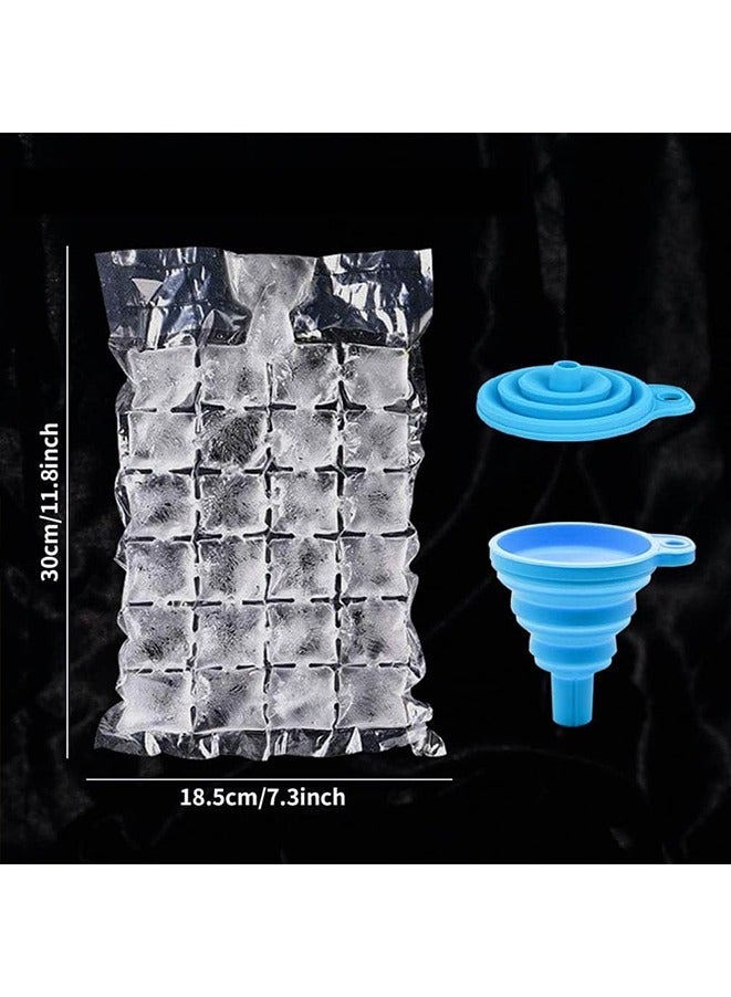 30-Piece Disposable Ice Cube  Creative Self-sealing Plastic Bag Set Clear,Summer Ice Makers, Water Injection Ice Bags(Contains 2* funnels)  - Image 4
