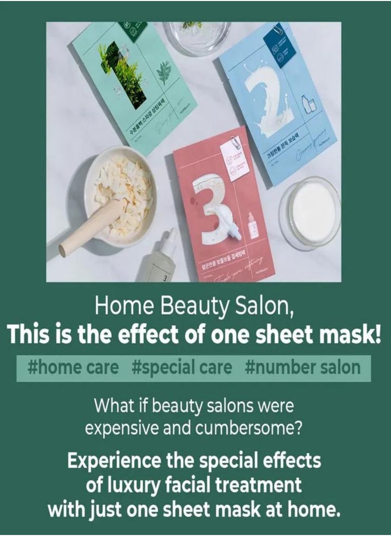 numbuzin Numbuzin No.1 Dewy Glow Spa Sheet Mask - 4-Pack | Ultimate Relaxing At-Home Spa Experience for Puffy Face with Forest Essence, Korean Skincare  - Image 3