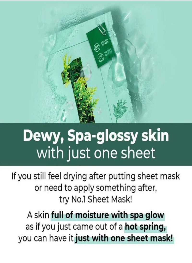numbuzin Numbuzin No.1 Dewy Glow Spa Sheet Mask - 4-Pack | Ultimate Relaxing At-Home Spa Experience for Puffy Face with Forest Essence, Korean Skincare  - Image 4