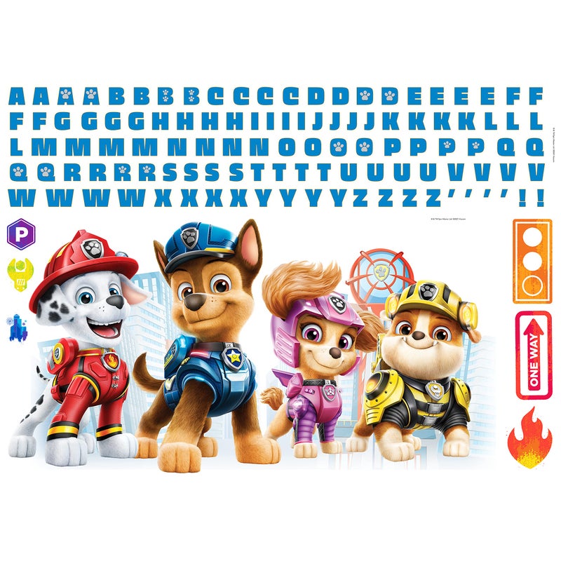 RoomMates RMK5122GM Paw Patrol Peel and Stick Giant Wall Decals with Alphabet for Personalization - Image 2