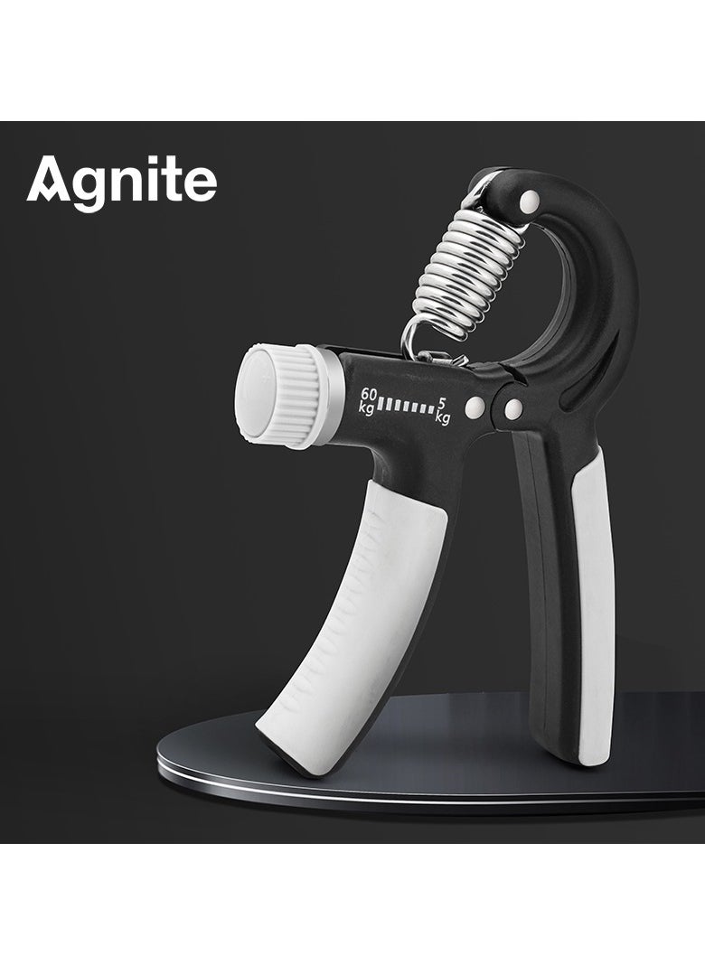 Deli Agnite Er021 Adjustable Hand Grip Strengthener – 5-60Kg Resistance Trainer With Anti-Slip Handles & Heavy-Duty Spring For Forearm, Wrist, And Finger Strength Training, Grey/Black Color  - Image 2