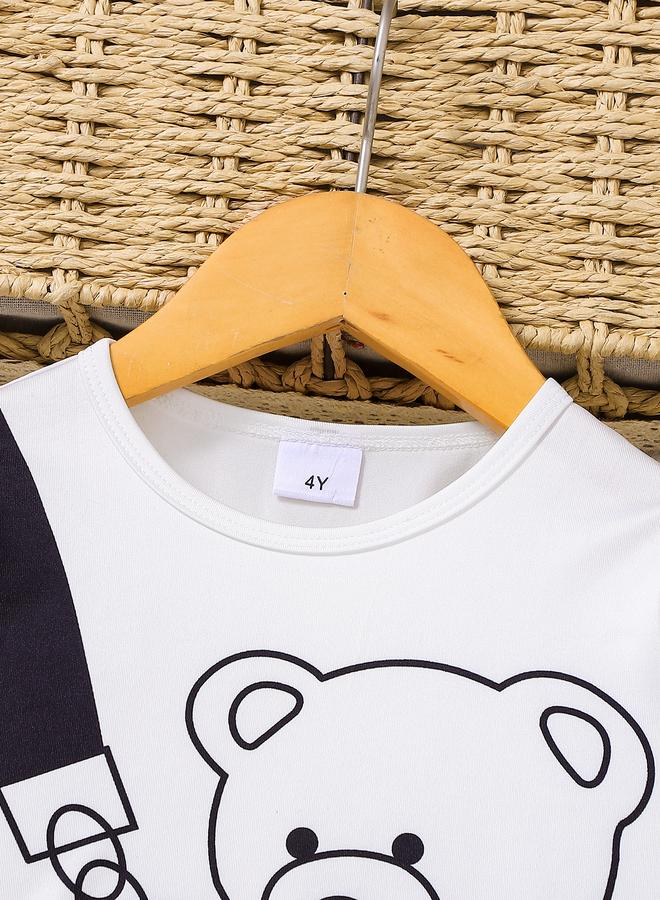 تايك تو طقم من بنطال بطبعة مربعات وتيشيرت بطبعة جرافيك - Image 3