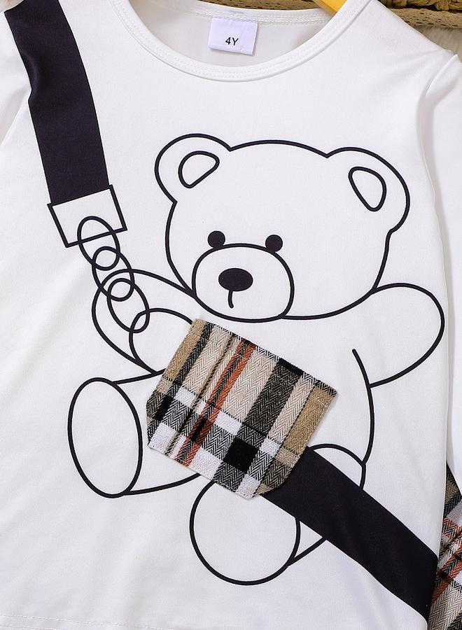 تايك تو طقم من بنطال بطبعة مربعات وتيشيرت بطبعة جرافيك - Image 4