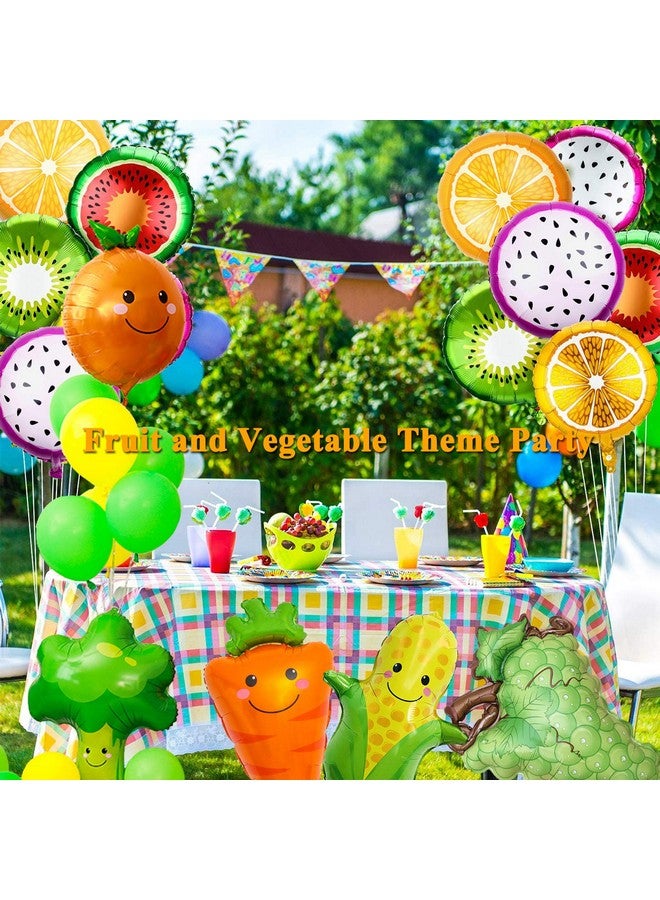 LZYMSZ 12Pcs Fruit Vegetable Foil Helium Mylar Balloons, Corn Carrot Orange Tomato Broccoli Strawberry Grape Banana Watermelon Kiwi Party Decoration Supplies For Baby Shower Birthday Christmas Kids Gift - Image 5