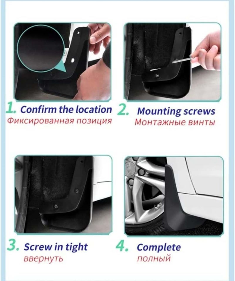 Mud Flaps for Toyota BZ5 2025 - Heavy Duty Splash Guards Fender Mud Guards Material Mudflaps Exterior Accessories 4-Piece - Image 3