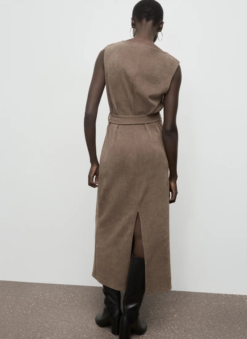 MANGO Belt knit dress