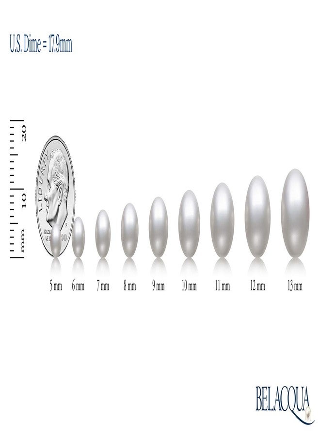 Belacqua White Cultured Freshwater Pearl Round Dangle Drop Earrings in 14K Yellow Gold, Leverback - Closure, Real Pearl Jewelry for Women, Gift Box Included - Image 5