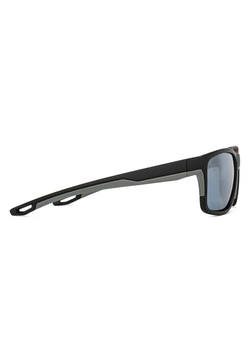 فينسينت تشيس Vincent Chase By Lenskart | Black Grey Full Rim Square Branded Latest and Stylish Sunglasses | Polarized and 100% UV Protected | Men & Women | Large | VC S14456