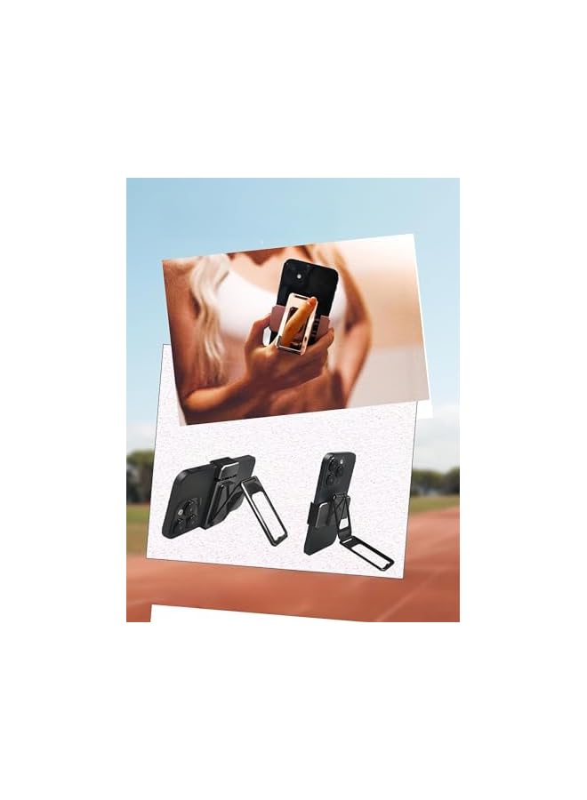 S-TOP Phone Ring Holder Kickstand,Phone Fixing Snap With Kickstand [2-In-1],Phone Gripper For Back Of Phone,Compatible Iphone Samsung Phone, Black - Image 2