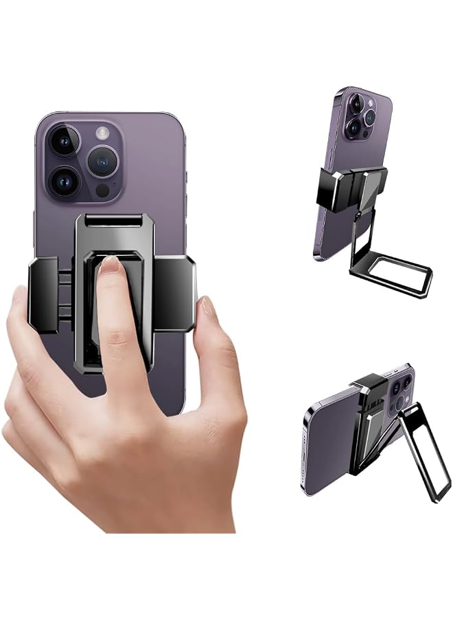 S-TOP Phone Ring Holder Kickstand,Phone Fixing Snap With Kickstand [2-In-1],Phone Gripper For Back Of Phone,Compatible Iphone Samsung Phone, Black - Image 1