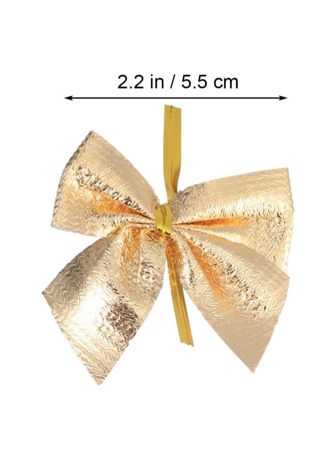 Gold Glitter Bow Mini Bow Craft New Year Bows Pack of 24