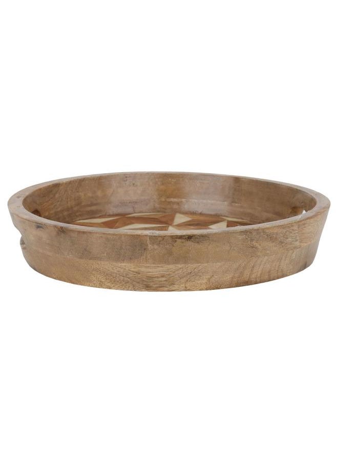 Alsaif Wooden Serving Tofir 29 X 29 X 5 Cm Round Small Brown  - Image 3