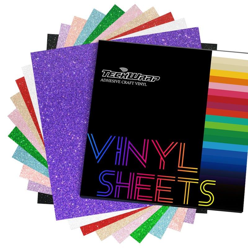 TECKWRAP Shimmer Vinyl Glitter Adhesive Sheets for Craft Cutter 12" x 12" 10 Sheets/Pack - Image 1