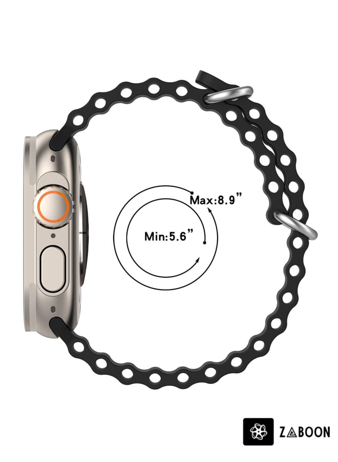 Zaboon Ocean Silicone Watch Band  Apple Watch Ultra 49mm / Series 8&7 45mm / SE 2&6&SE&5&4 44mm - Image 5