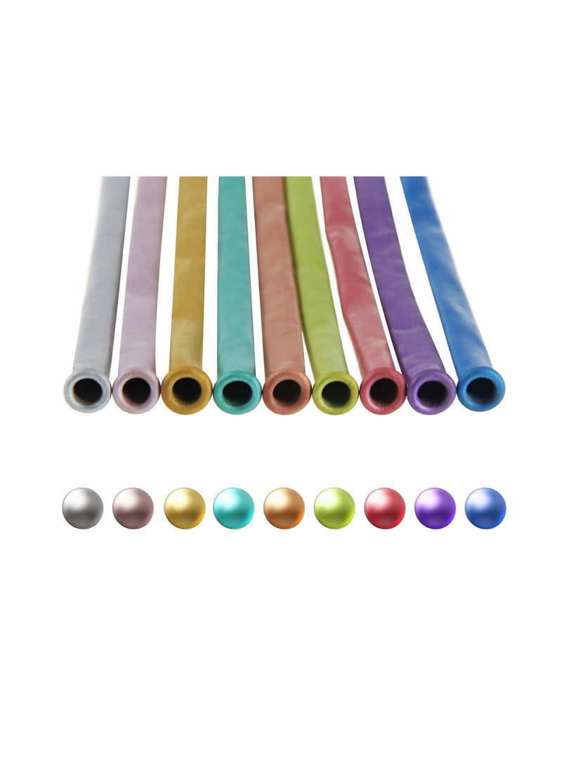 KASTWAVE Shiny Chrome Latex Twisting Balloons for Balloon Animals, 100PCS Long Twisting Balloons Kit, Metallic 260 Latex Balloons, Chrome Balloons Mixed Color for Birthday Wedding Festival (Ballon with Pump) - Image 3