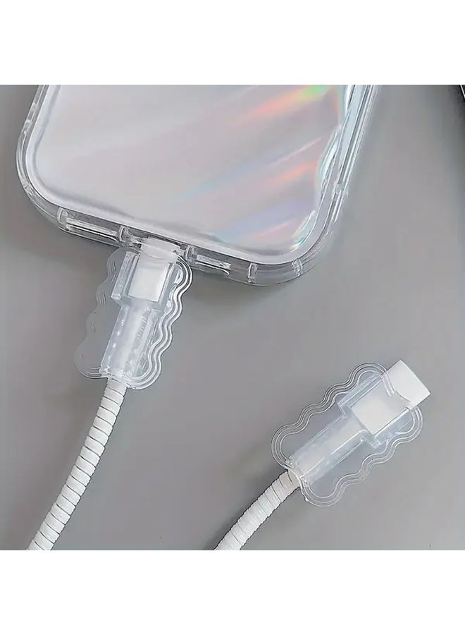1 Pack Wave Cable Protector Set TPU Sleeve For Mobile Phone Data Cable Protection - Image 4