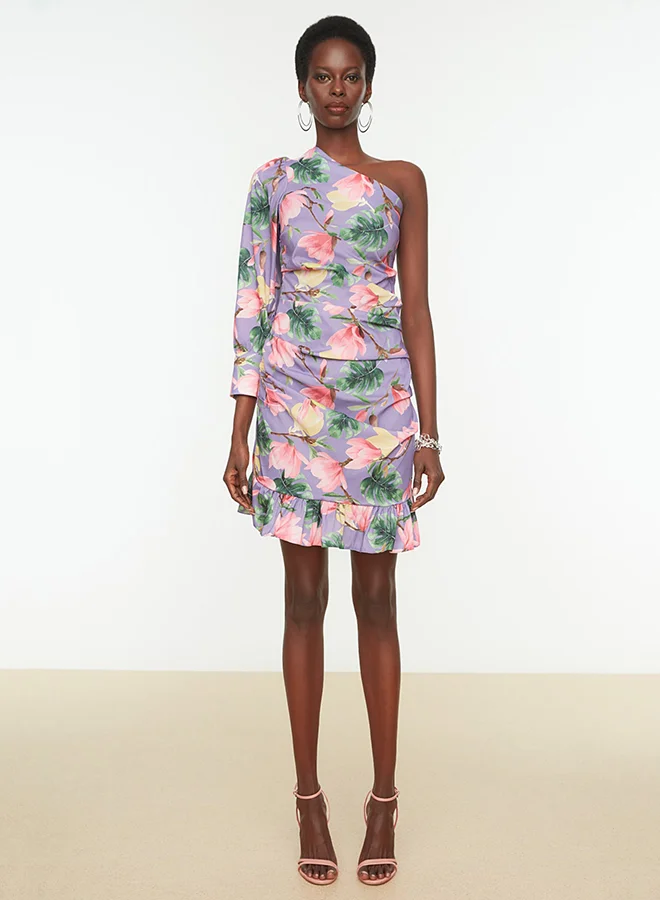 trendyol Floral One-Shoulder Dress