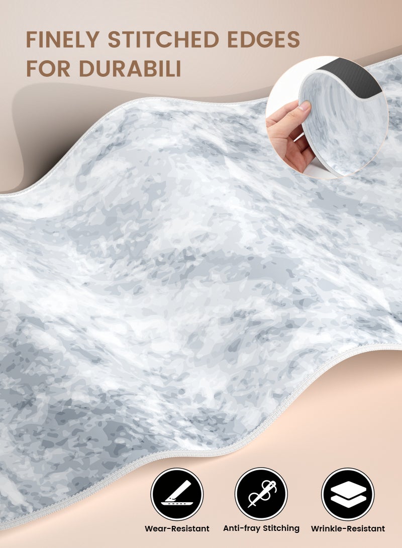 DuneVoyager M3P Relief White ماوس باد للألعاب XXXL ‎1200×600×4‎ مم – حجم فائق الكِبر يغطي كامل سطح المكتب، سطح ممتد مقاوم للماء، قاعدة مطاطية مانعة للانزلاق، تحكم سلس وثابت، مع علبة هدايا - view 5