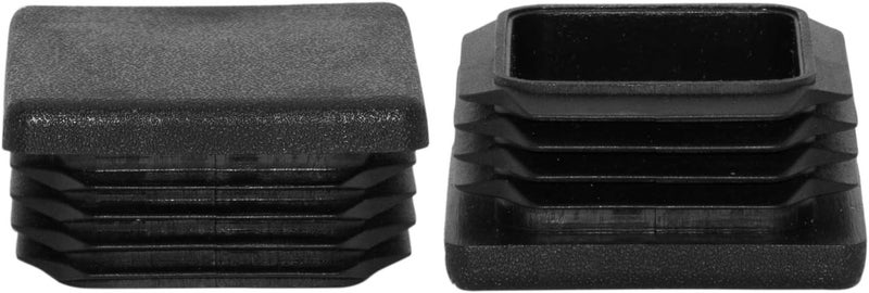 Flyshop 40 x 40 mm, 1-9/16" x 1-9/16" OD Square Tubing End Caps Black Plastic Pipe Tube Plugs Chair Glide Insert 8 Pack - Image 1