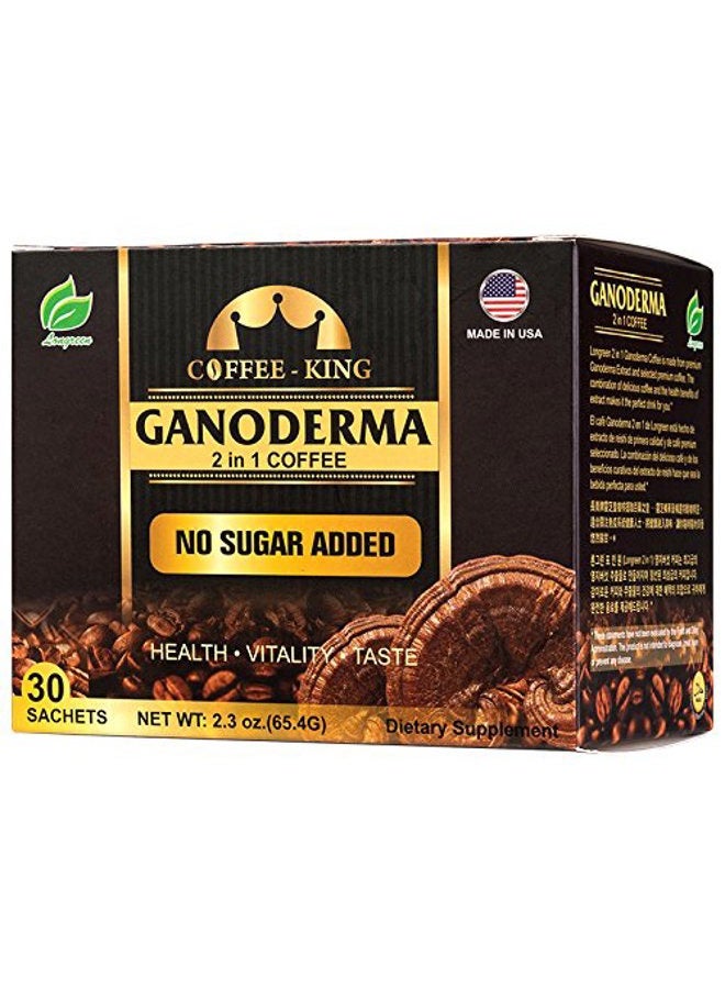 Longreen Ganoderma Coffee - Reishi Mushroom Coffee. 2 in 1 sugar free - 30 sachets - Image 1