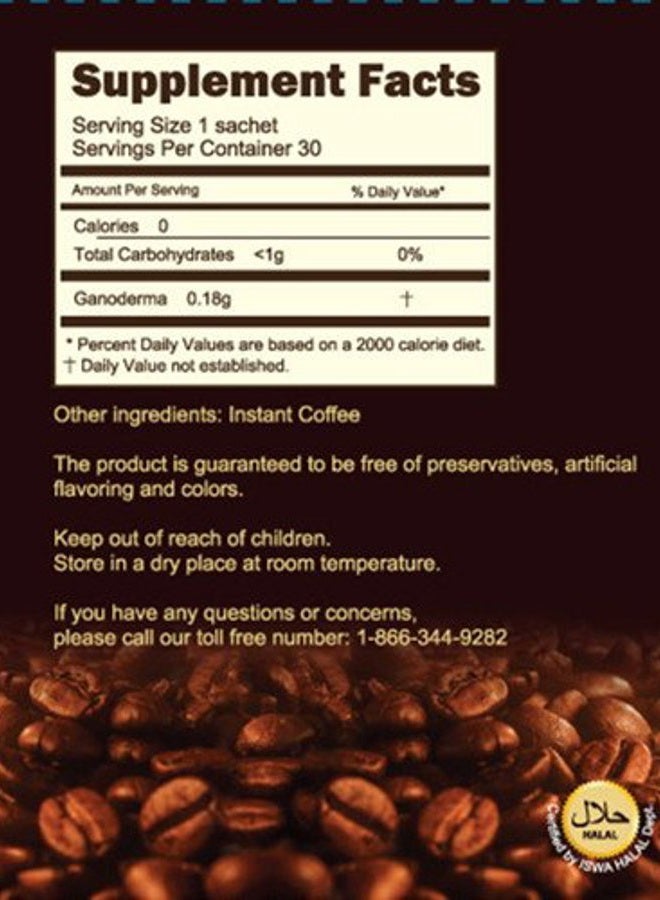 Longreen Ganoderma Coffee - Reishi Mushroom Coffee. 2 in 1 sugar free - 30 sachets - Image 4