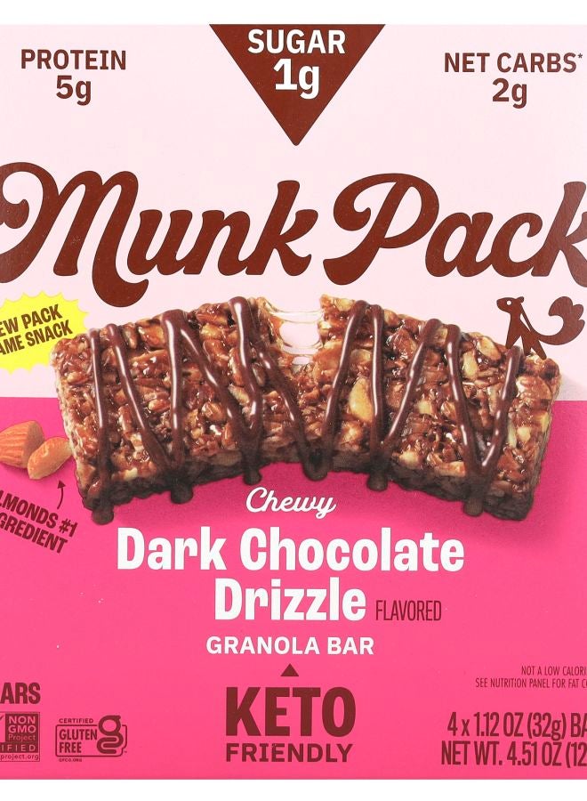 Chewy Granola Bar Dark Chocolate Drizzle 4 Bars 1.12 oz (32 g) Each