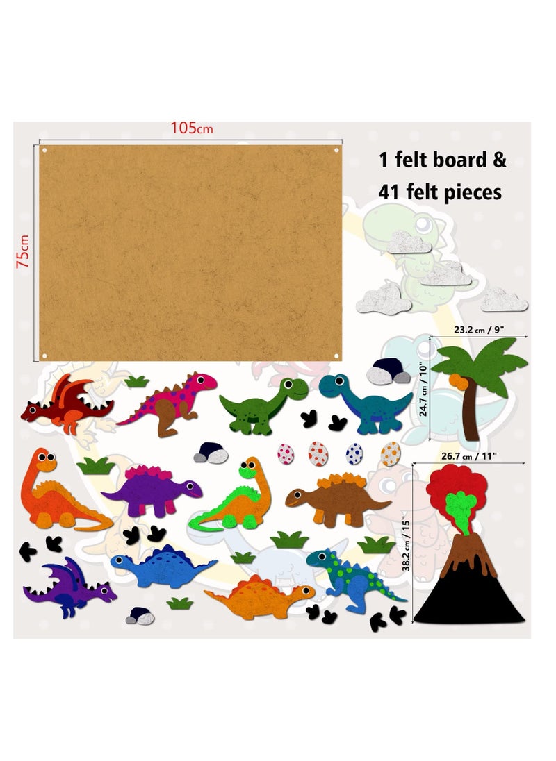 41 Pcs Dinosaur Flannel Felt Board Stories 3.5 Ft Wall Hanging Kit Birthday Gift Classroom Activity Kits Early Learning Interactive Play Kits - pzsku/ZF0B7DA64F6CE49A1EA82Z/45/_/1730989917/1413942d-06b1-44e9-85ce-10234b946293