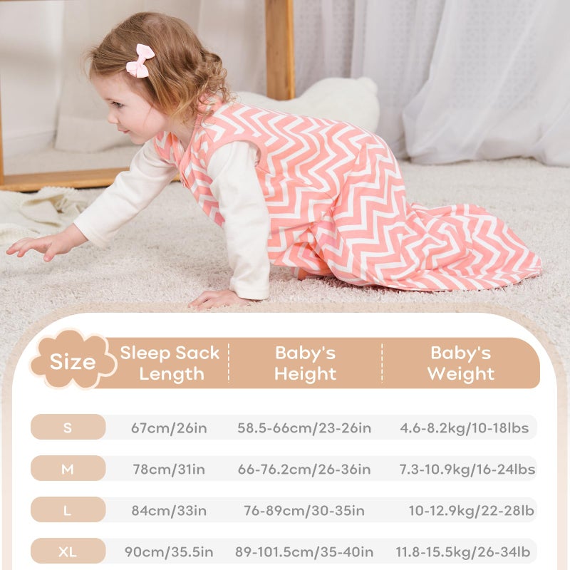 Yoofoss Baby Sleep Sack 0-6 Months Baby Wearable Blanket 100% Organic Cotton 2-Way Zipper TOG 0.5 Toddler Sleeping Sack, Lightweight Sleep Sacks for Babies(Small) - Image 4
