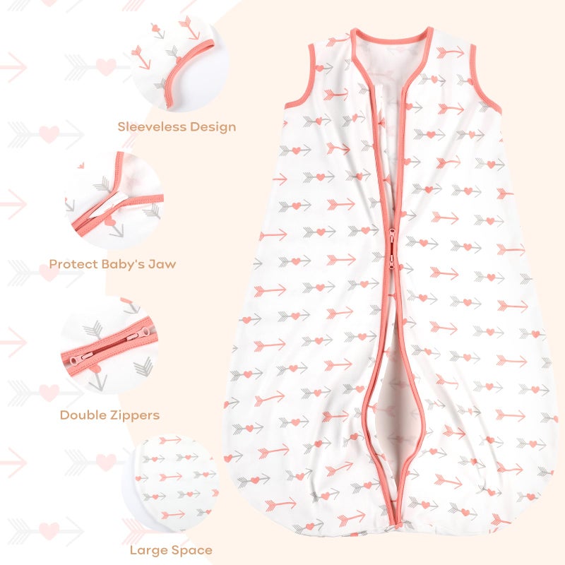 Yoofoss Baby Sleep Sack 0-6 Months Baby Wearable Blanket 100% Organic Cotton 2-Way Zipper TOG 0.5 Toddler Sleeping Sack, Lightweight Sleep Sacks for Babies(Small) - Image 5