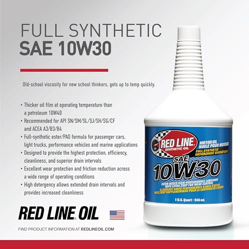 Red Line زيت محرك صناعي بالكامل SAE 10W30 من Red Line (11304) - 1 لتر (6 عبوات) - Image 3