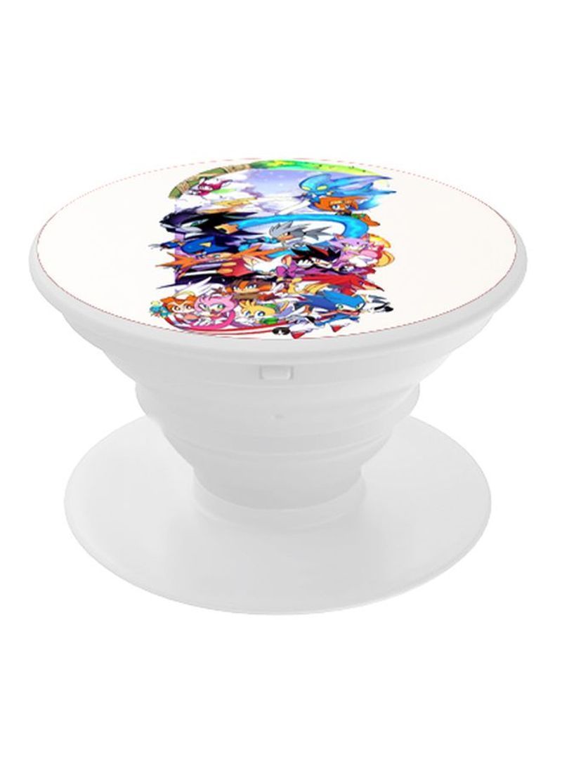 RKN Cartoon Printed Pop Socket Finger Grip Phone Holder White/Blue/Pink - Image 2